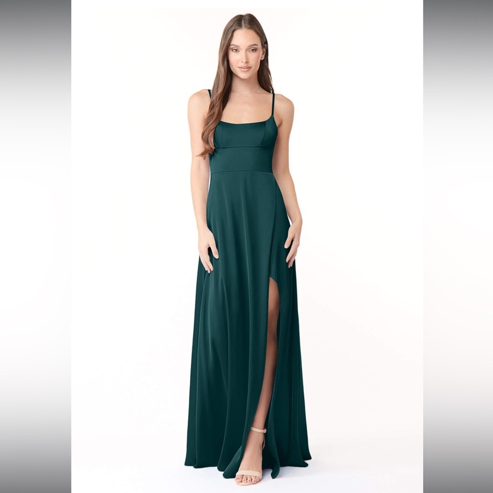 Azazie Pine Green Halsey Dress